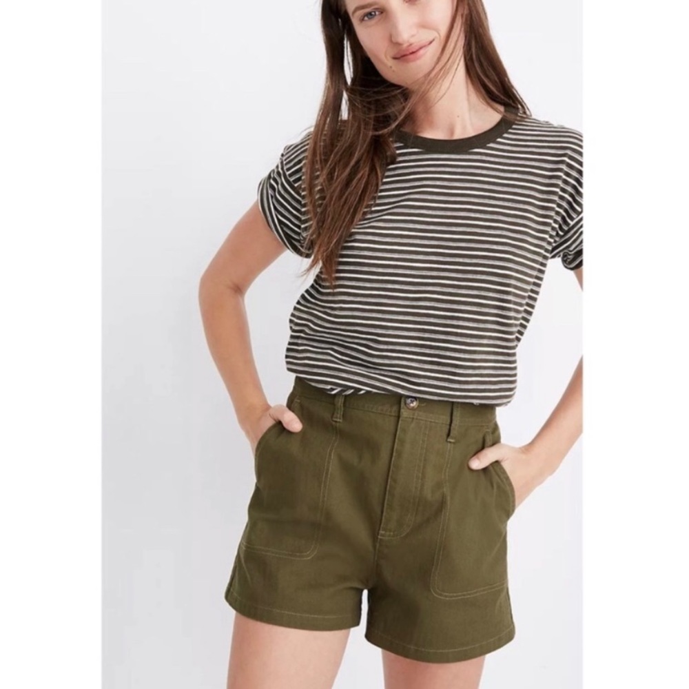 Madewell Camp Shorts in Olive Green